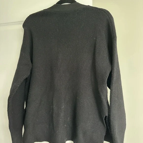 Zara Black Ribbed Button Cardigan - Picture 2 of 3